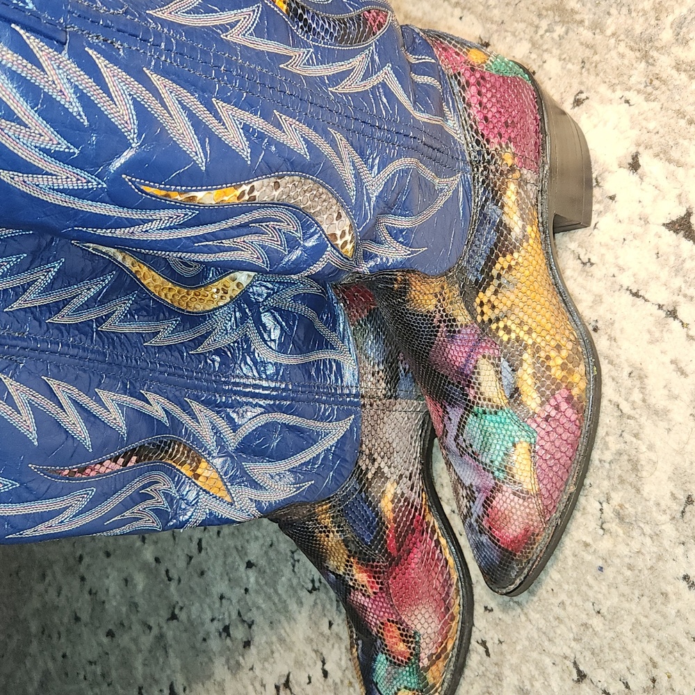 Vntg Dan Post Python Boots Sz.6 - image 4